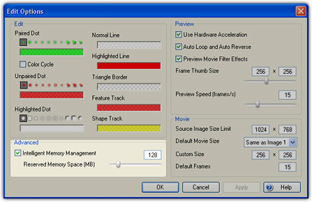 Edit Options Window